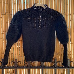Vintage puff shoulder angora sweater